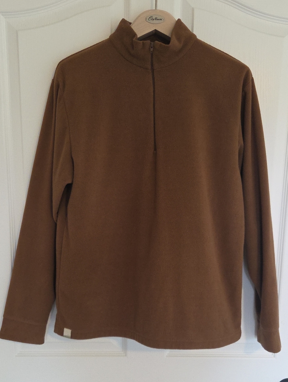 Sahalie Men's Half-Zip Fleece Pullover in Brown